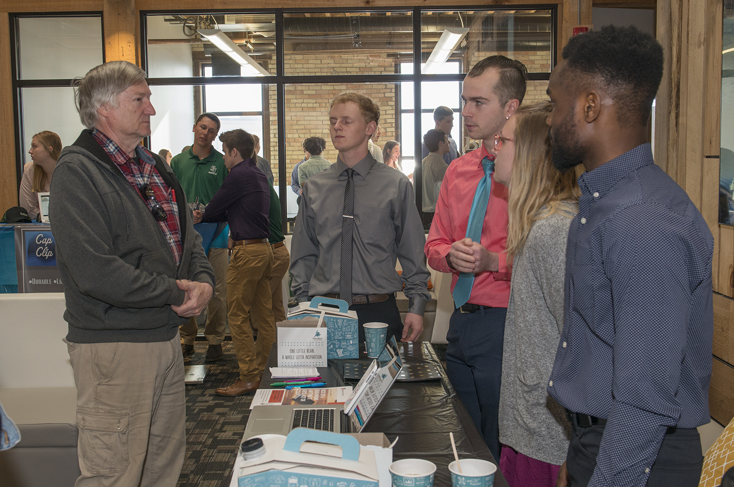 Bemidji State University marketing students presenting their original projects to local entrepreneurs.