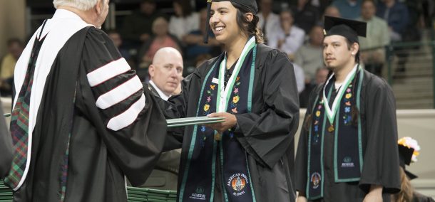 Graduates received their degrees as part of BSU's 100th class.