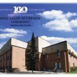 Cover for the program used at the Hagg-Sauer Hall retirement reception 