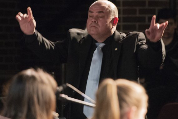 Scott Guidry directs the BSU Wind Ensemble