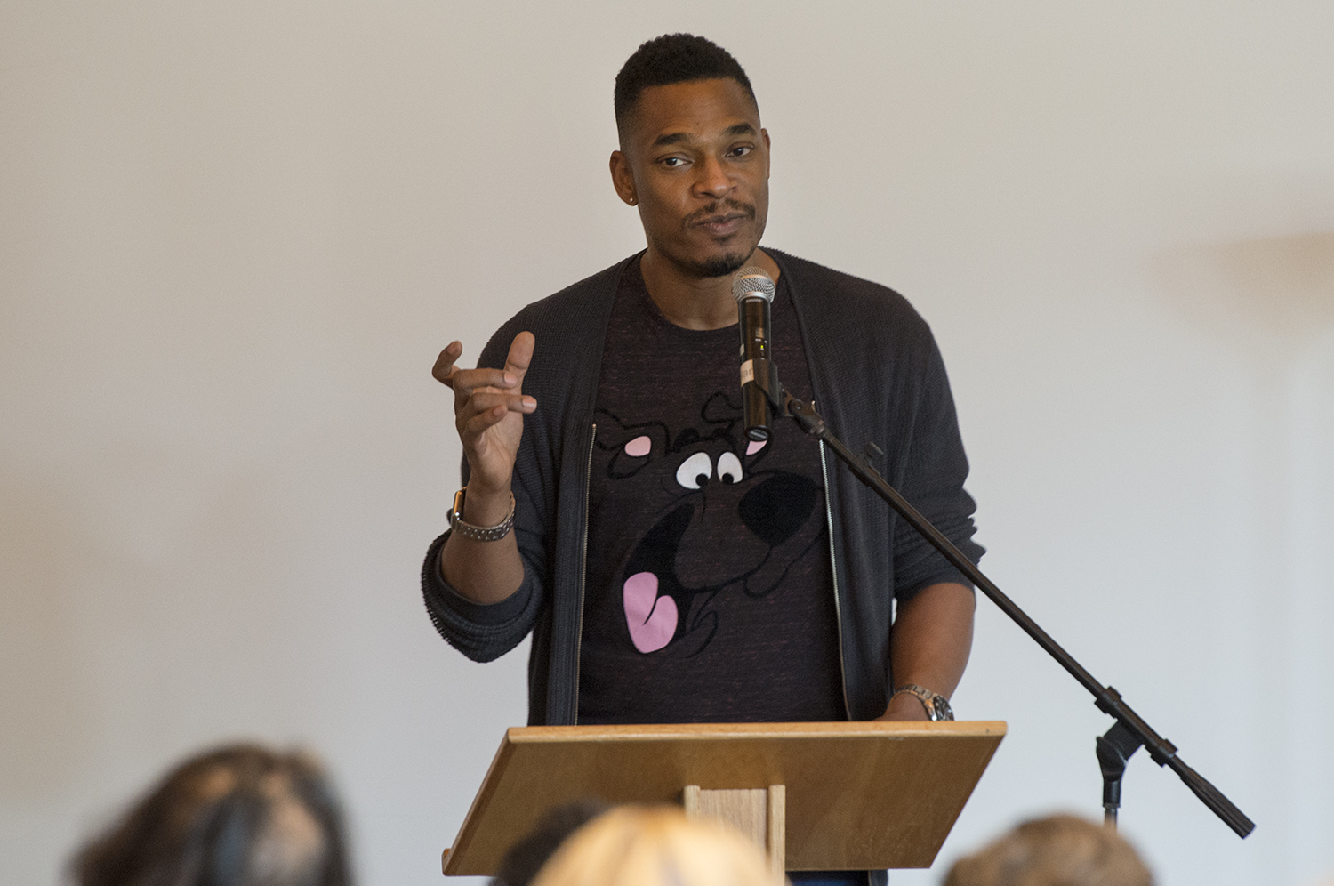 Distinguished Visiting Writer Terrance Hayes speaking during his Craft Talk.