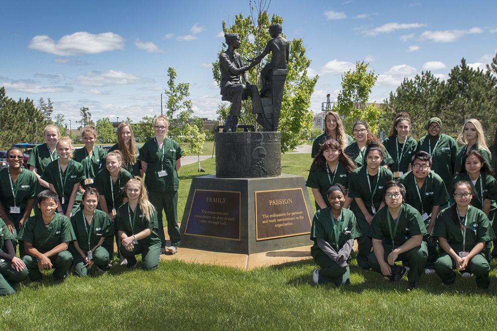 A group photo of students at Scrubs Camp.