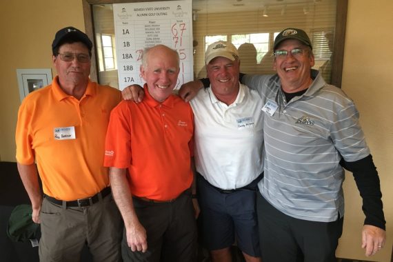 Four alumni at the BSU Alumni Golf Outing.