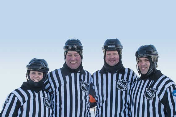 Referees at the Hockey Day Minnesota weekend.