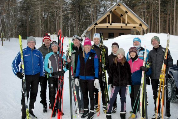 BSU alumni skiing.