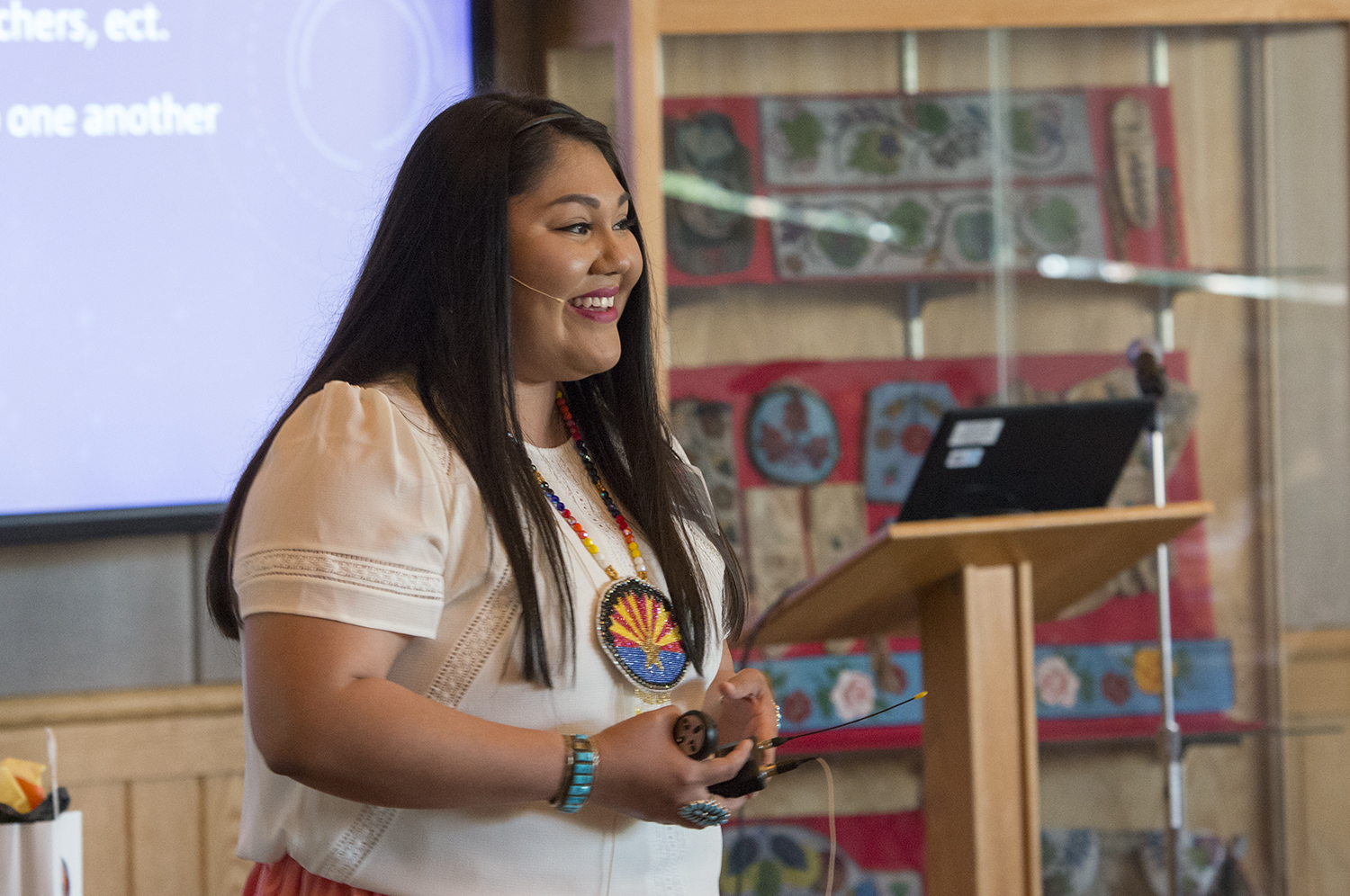 Tailbi'Denzhoone' Taylor Susan speaking at the Indigenous Nursing Conference.