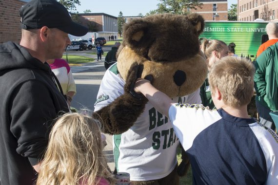 BSU Gives Back to Bemidji at 14th Annual Community Appreciation Day Bucky the Beaver at Community Appreciation Day.