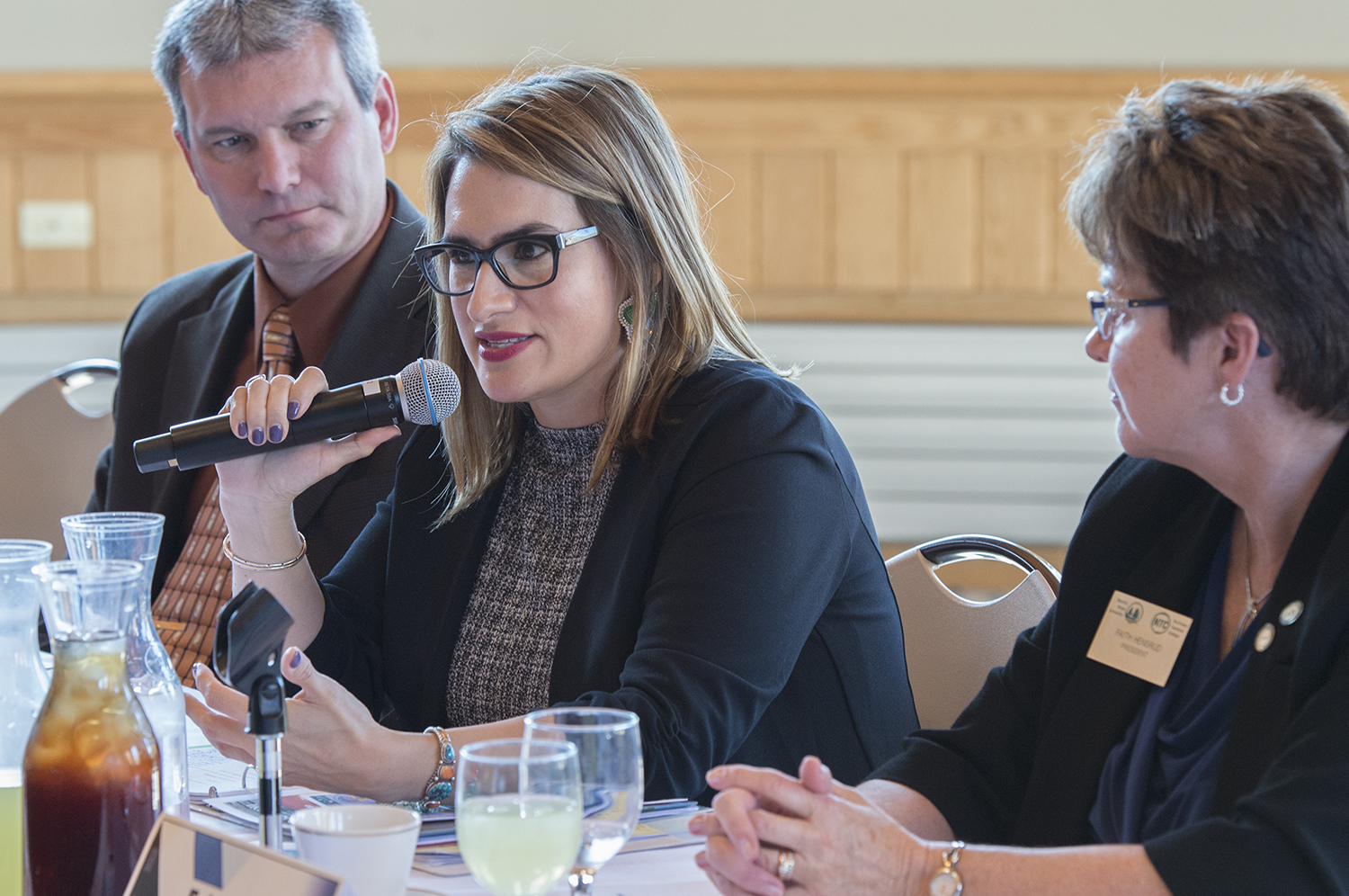 Lt. Governor Peggy Flanagan addresses the group of attendees at BSU.