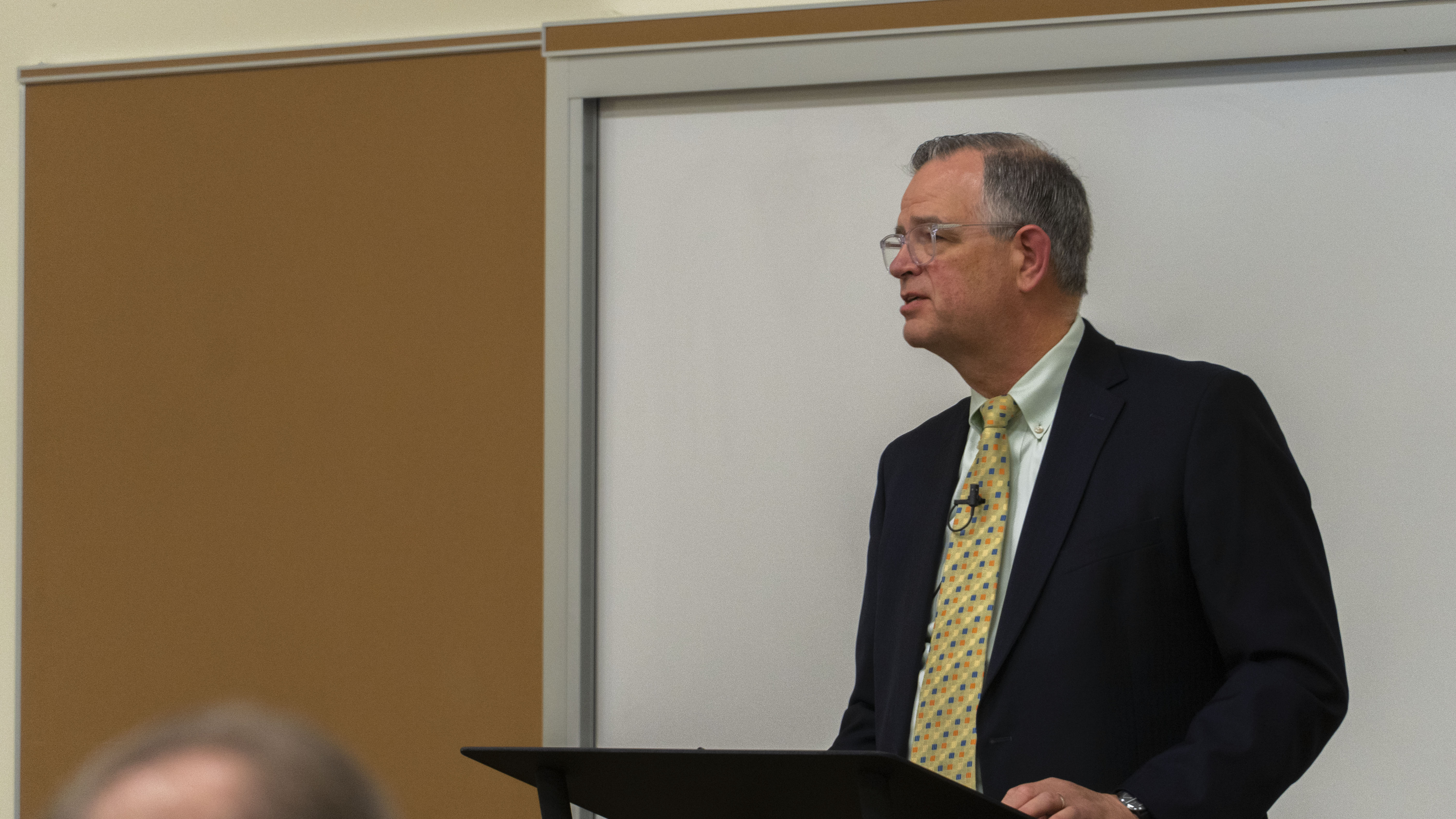 Jon McTaggart speaking at the Leadership Studies Speaker Series.