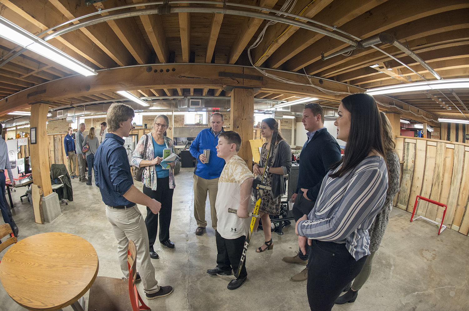 Bemidji State University marketing students presenting their original projects to local entrepreneurs