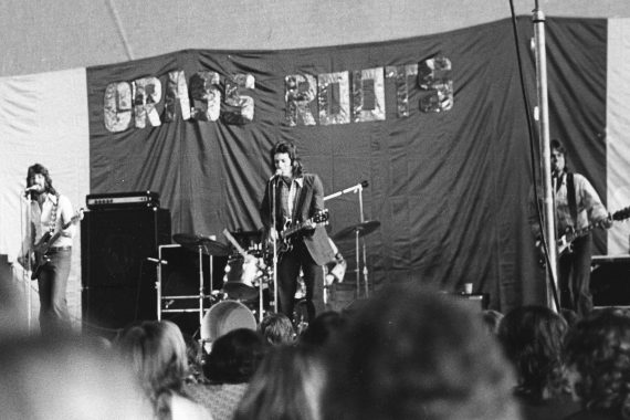 &ldquo;Grass Roots&rdquo; band perform on campus, 1960s .