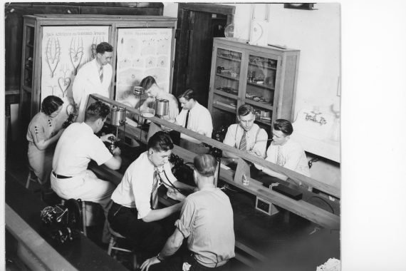 Students in a Science Lab, 1938.