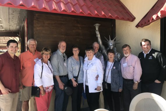 Group photo following a tour of the Revs Institute car museum in Naples, Fla. on Feb. 29.