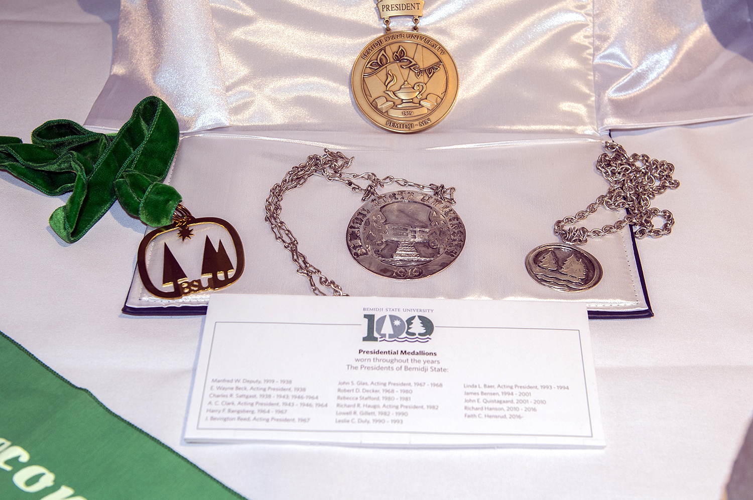 Presidential medallions displayed at the centennial kick off