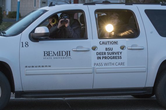 BSU students conduct their seventh annual deer survey with Minnesota&rsquo;s DNR.