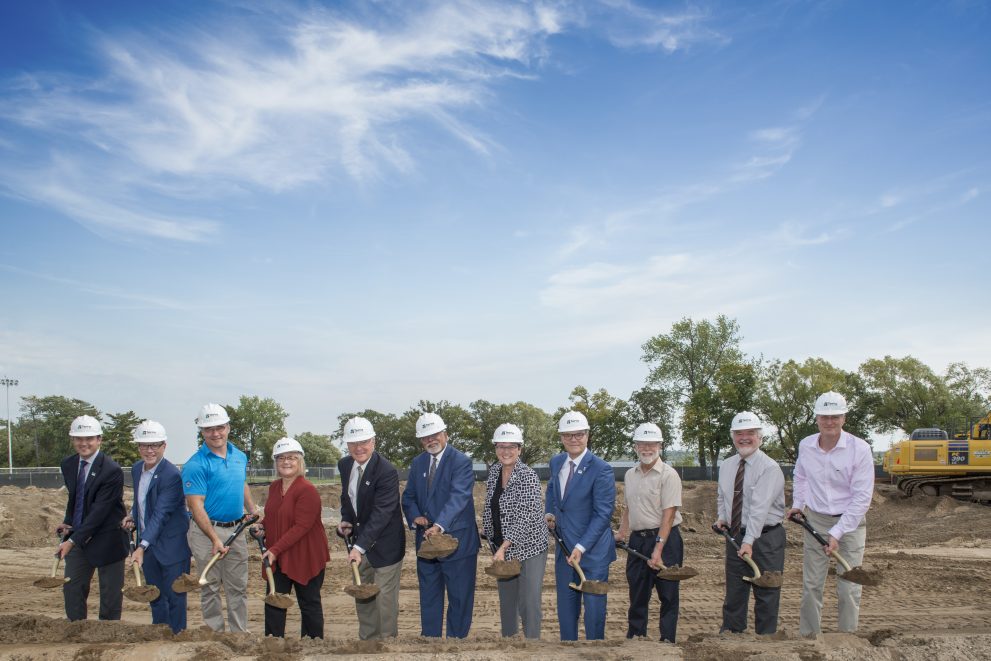 Groundbreaking shoveling