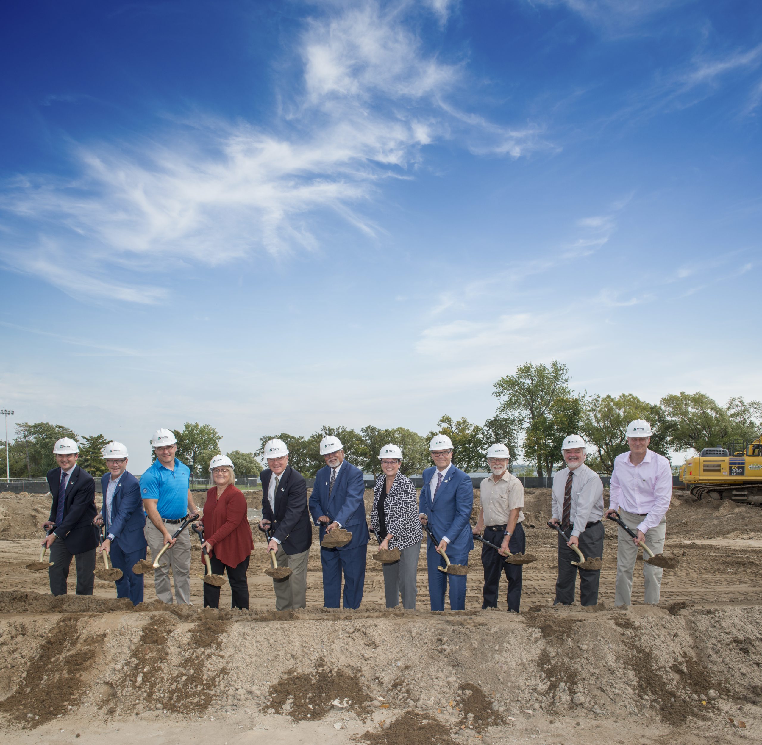 Groundbreaking shoveling