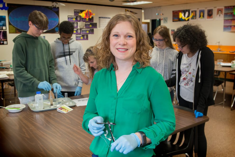 Katie Peterson in the classroom