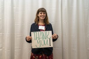 Megan Howard, recipient of the Julie Wegner Aquatic Biology Scholarship, at the Scholarship Appreciation Brunch on Nov. 2