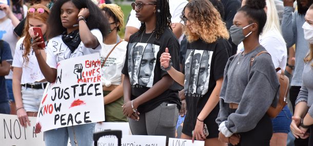 Attendees of the social injustice demonstration.