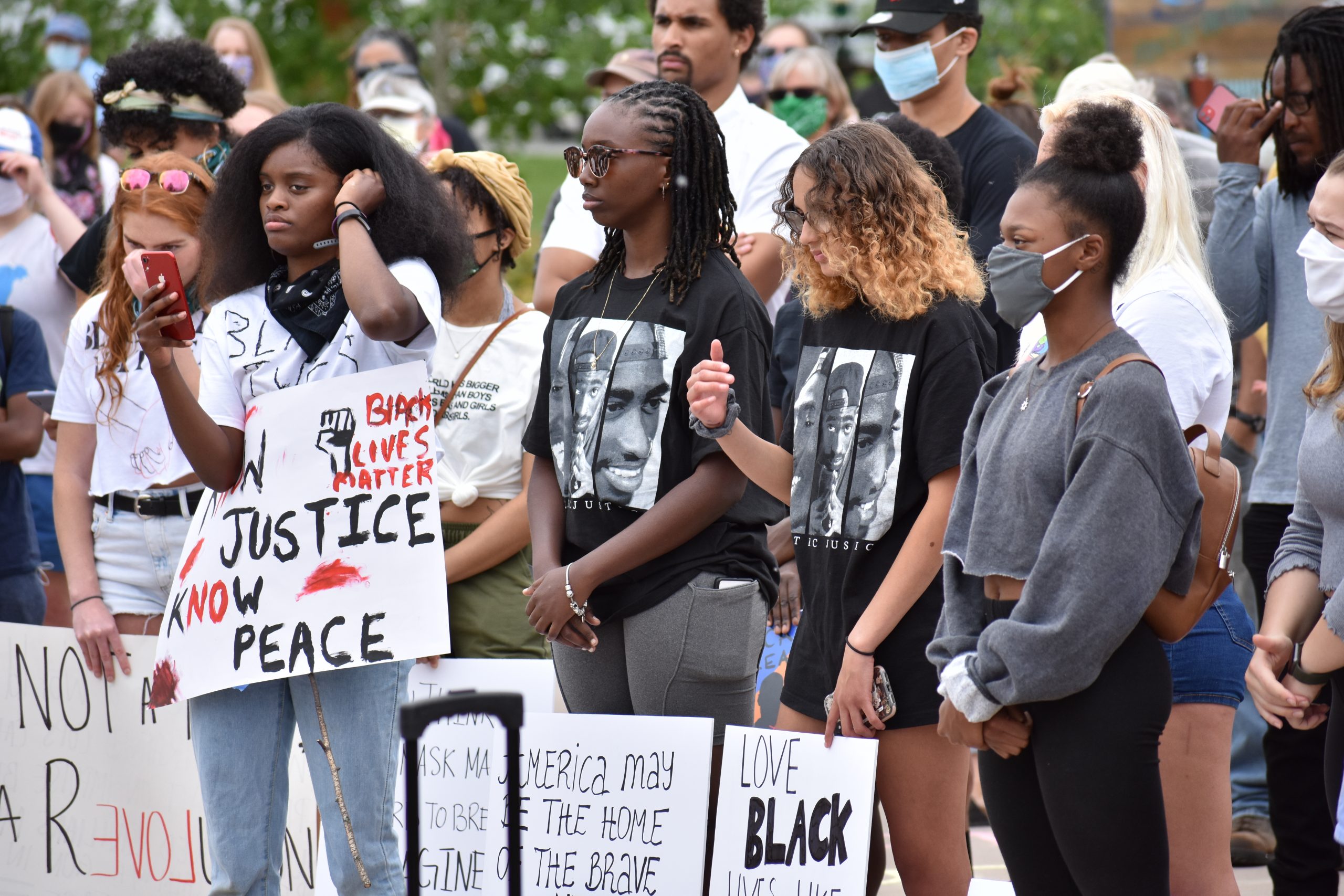 Attendees of the social injustice demonstration.