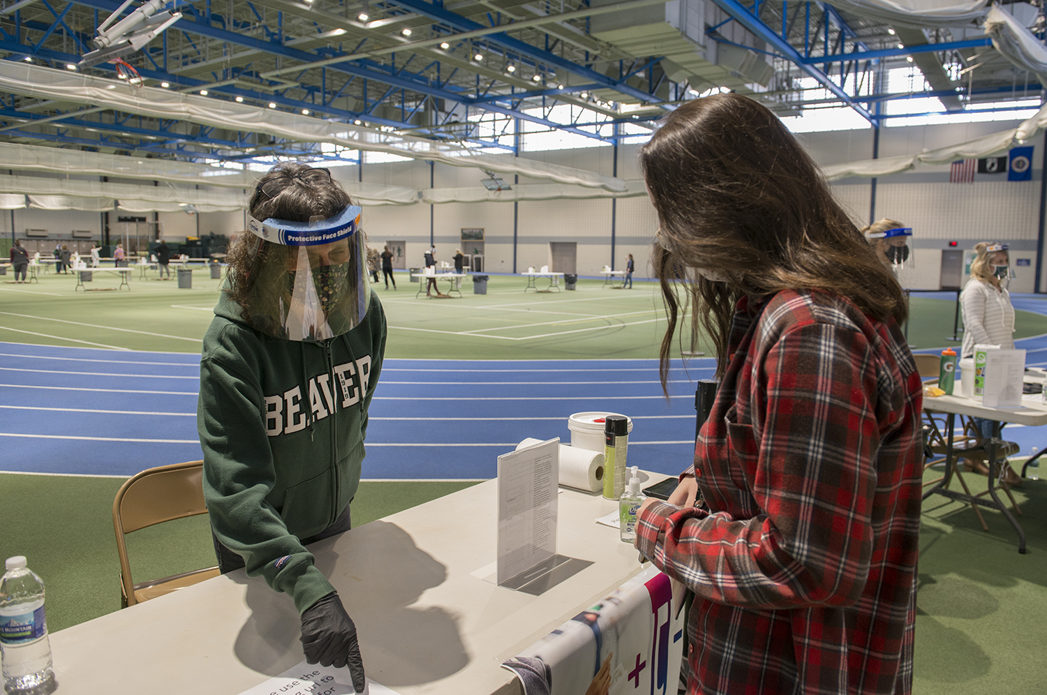 Students at free testing clinic.