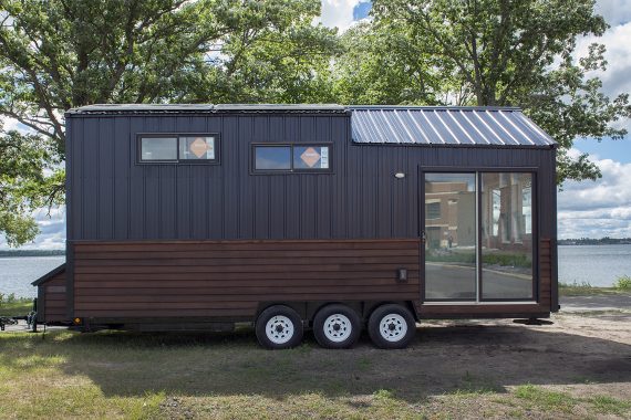 Bemidji State University tiny house next to Lake Bemidji