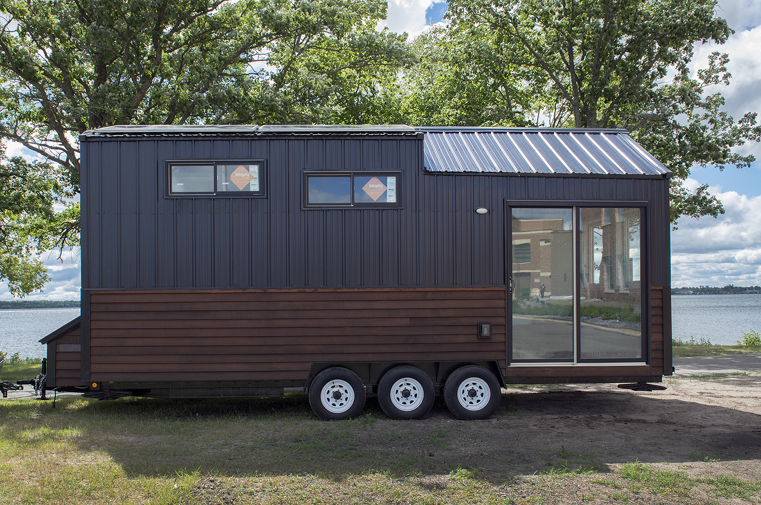 Bemidji State University tiny house next to Lake Bemidji