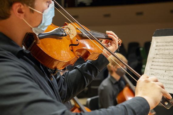 Student performing in Bemidji Chamber Orchestra.