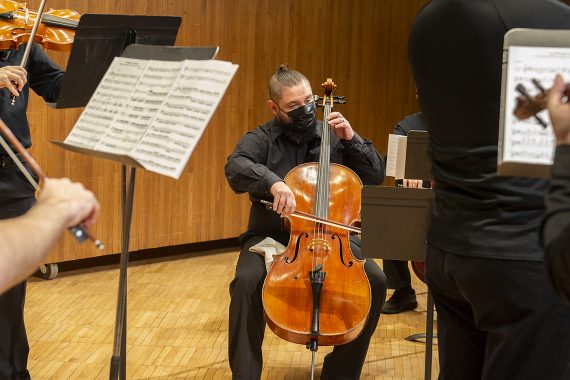 Student performing in Bemidji Chamber Orchestra.