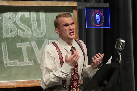 Levi Capesius, elementary music teacher at Walker Hackensack Akeley Elementary School as Bob in ”The Old Maid and the Thief” at Bemidji State University