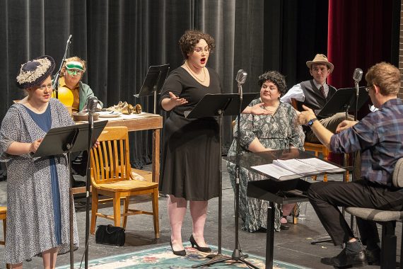 Emily Bergeron, a junior music major, as Miss Todd in ”The Old Maid and the Thief” at Bemidji State University