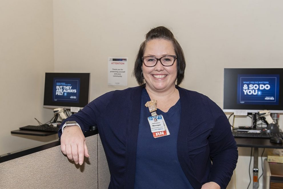 Heather Eichstadt on the job at Sanford Hospital