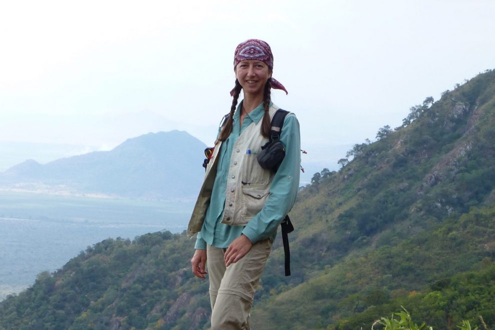 Jones on top of a mountain in Tanzania