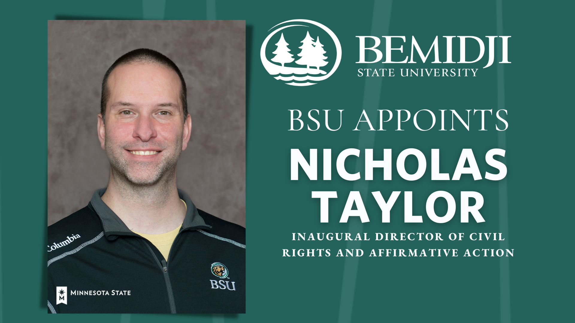 Nicholas Taylor, inaugural director of civil rights and affirmative action at Bemidji State. 