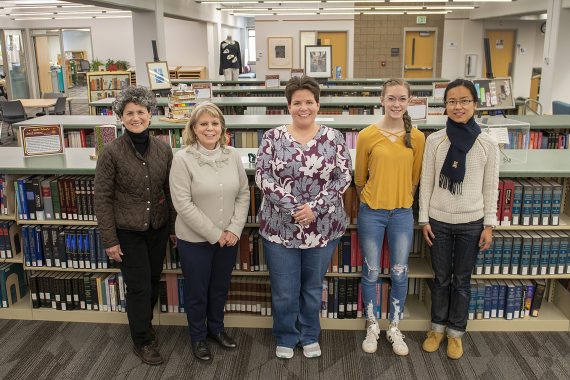 "Books Unbound" artists (L-R) Christine Imbra, Cindy Nelson, Jenny Kolodji, Lilly Ewert and Jo Li.