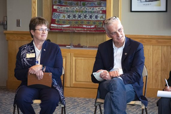 President Faith C. Hensrud and United States Secretary of Veteran Affairs Denis McDonough