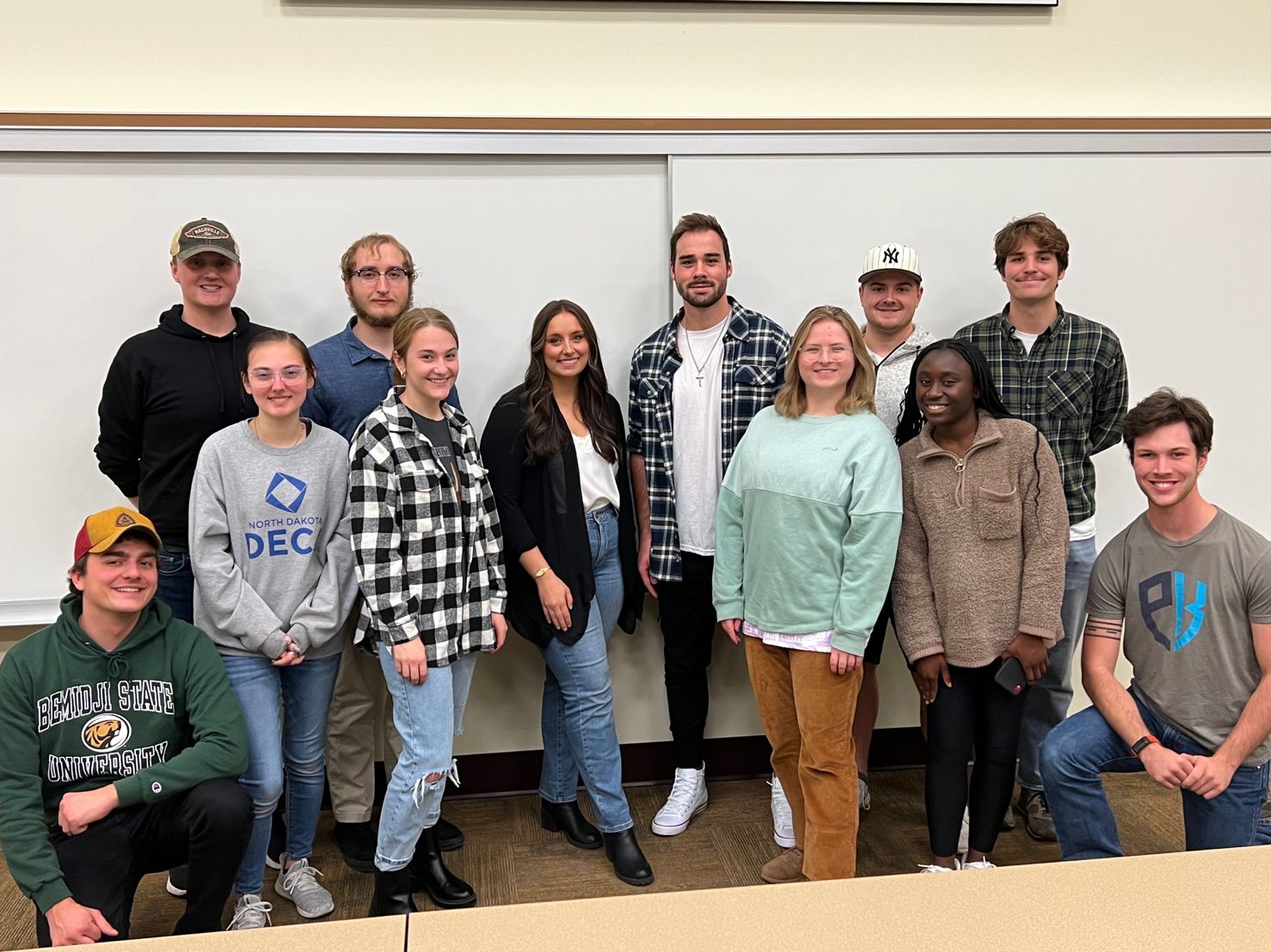 BSU grad Andrew Hanson '19 with current BSU students