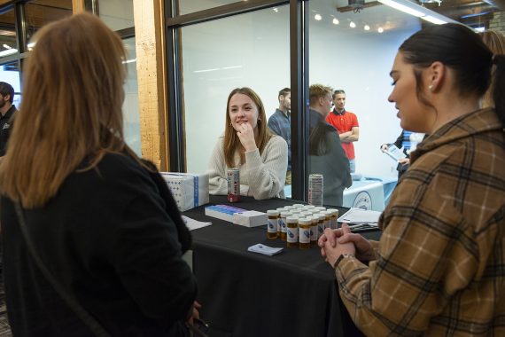 BSU marketing students present their products at a mock trade show on Nov. 30