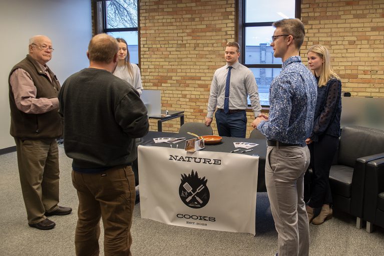 BSU marketing students present their products at a mock trade show on Nov. 30 