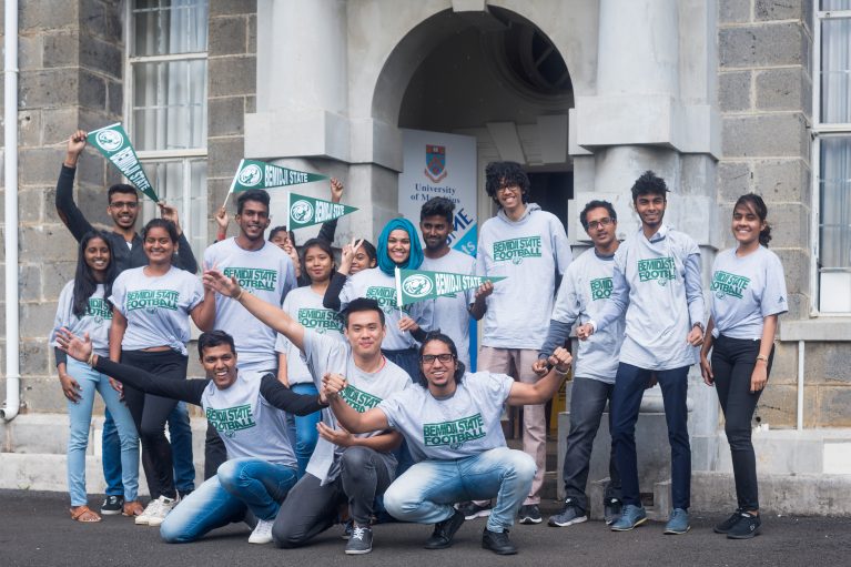YEAC interns and staff wear Bemidji State University apparel 