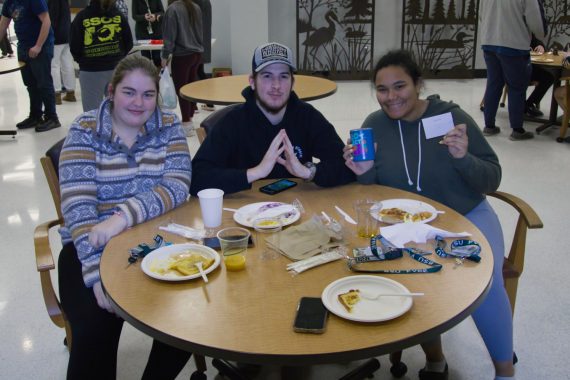 Students enjoy a free meal at the Late Night Study Breakfast on Dec. 6