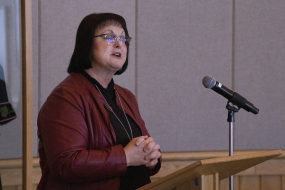 Diana Kostrzewski, associate dean of nursing speaks to attendees