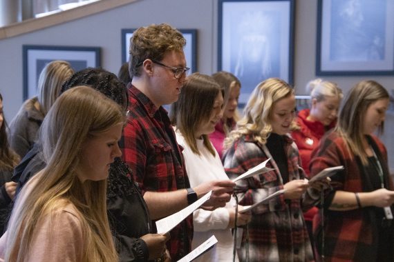 Nursing students at the Nursing Welcome Gathering on January 20