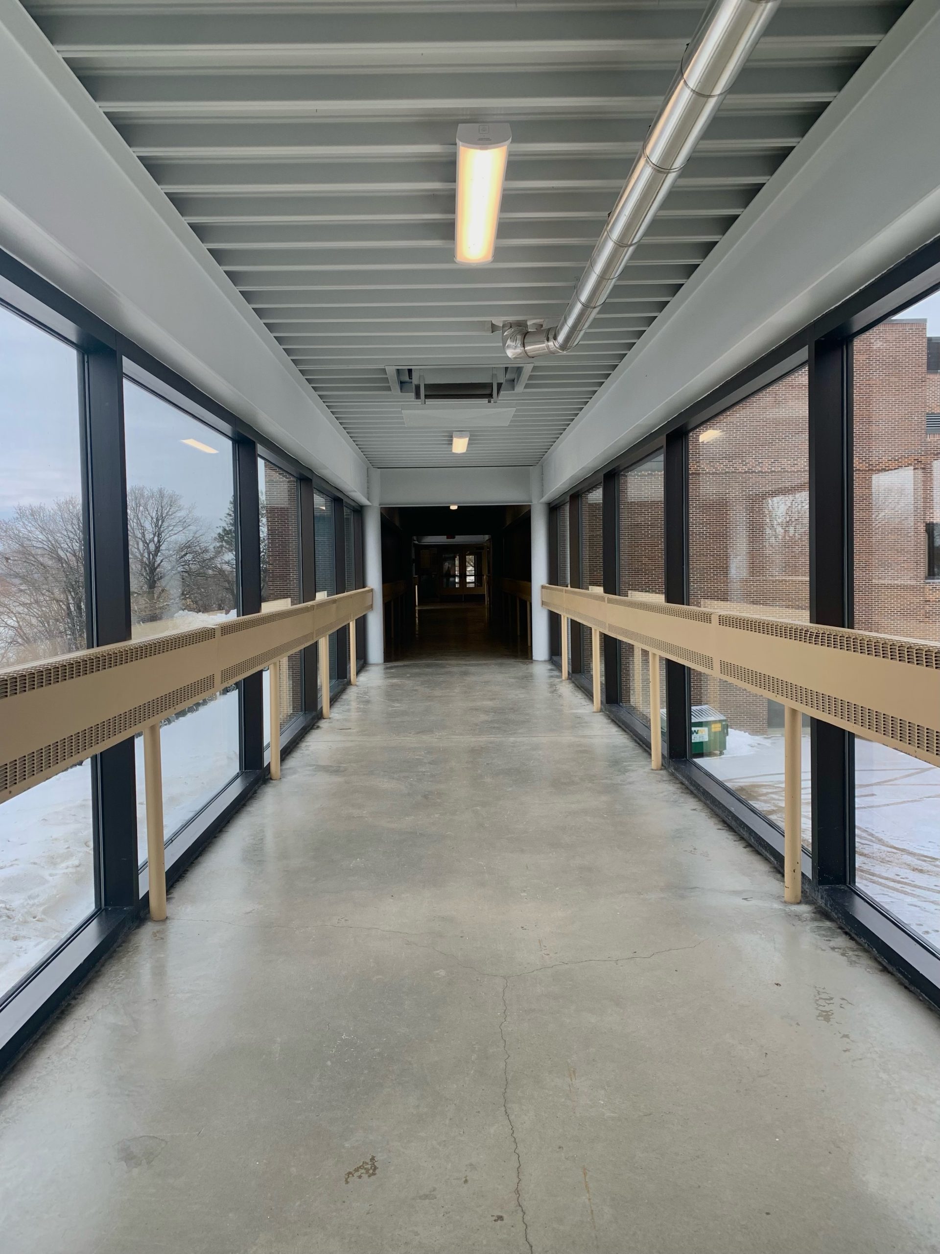 The Bangberg Hall skyline at the Bemidji State University campus