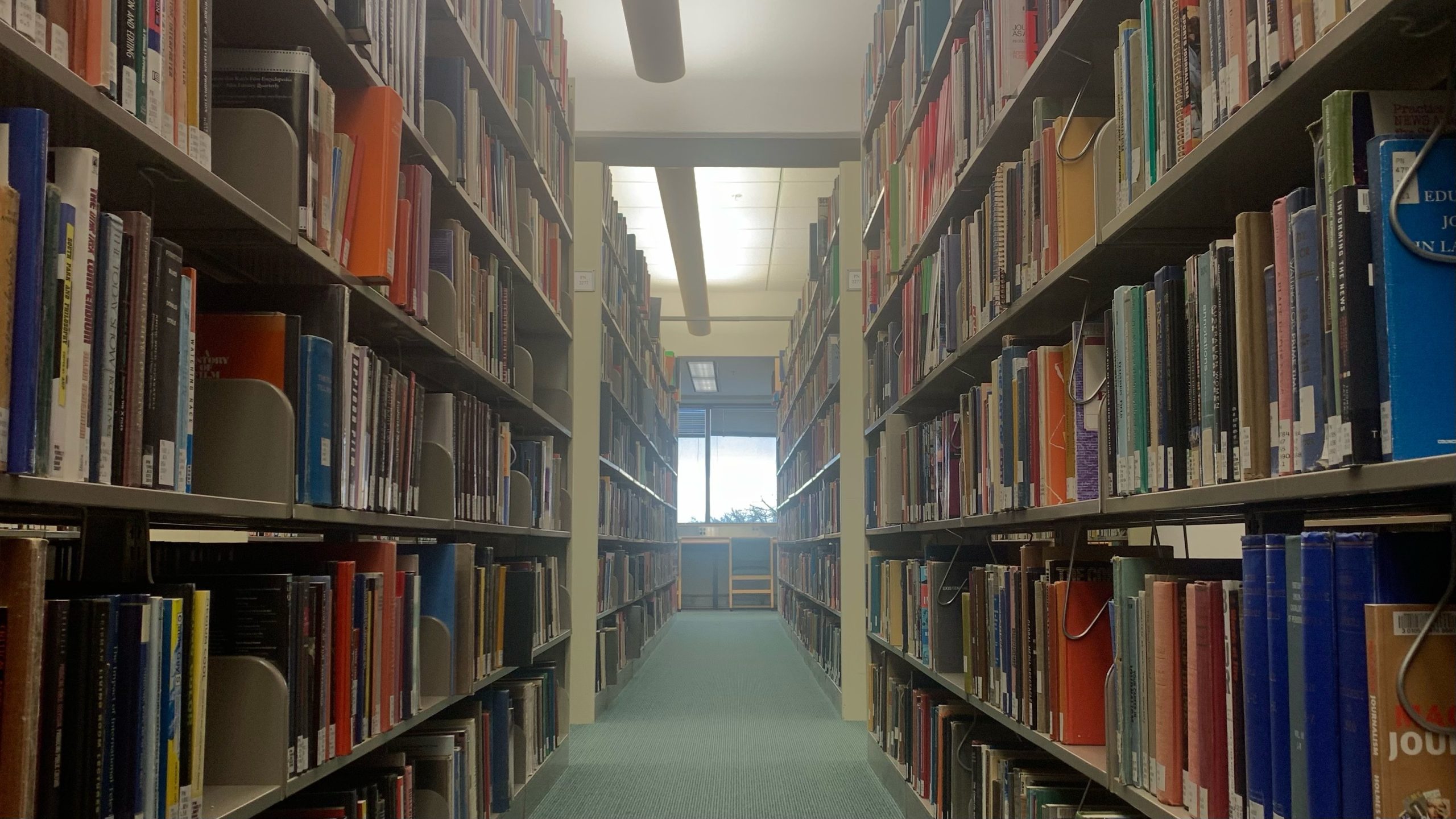 A hallway in Bemidji State University's A.C. Clark Library