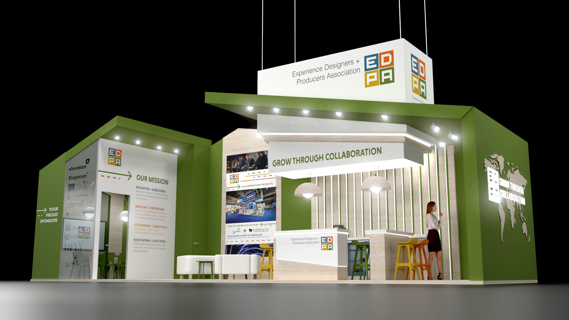 A mock-up of Anika Norgren's trade show design selected by the EDPA