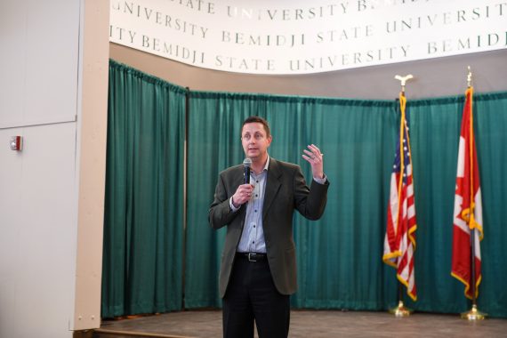 Dr. John Hoffman addresses attendees of the Women's History Month Keynote and Dinner