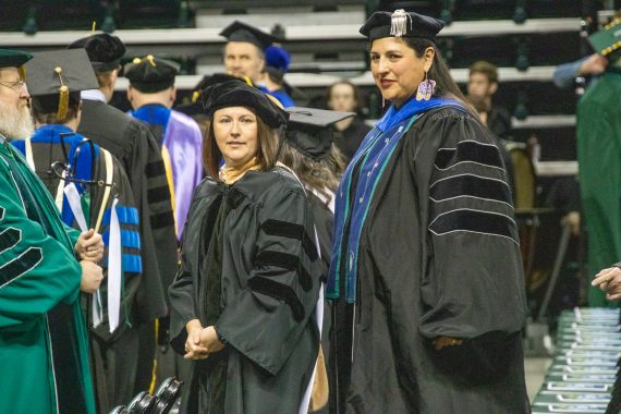 Faculty members at BSU commencement