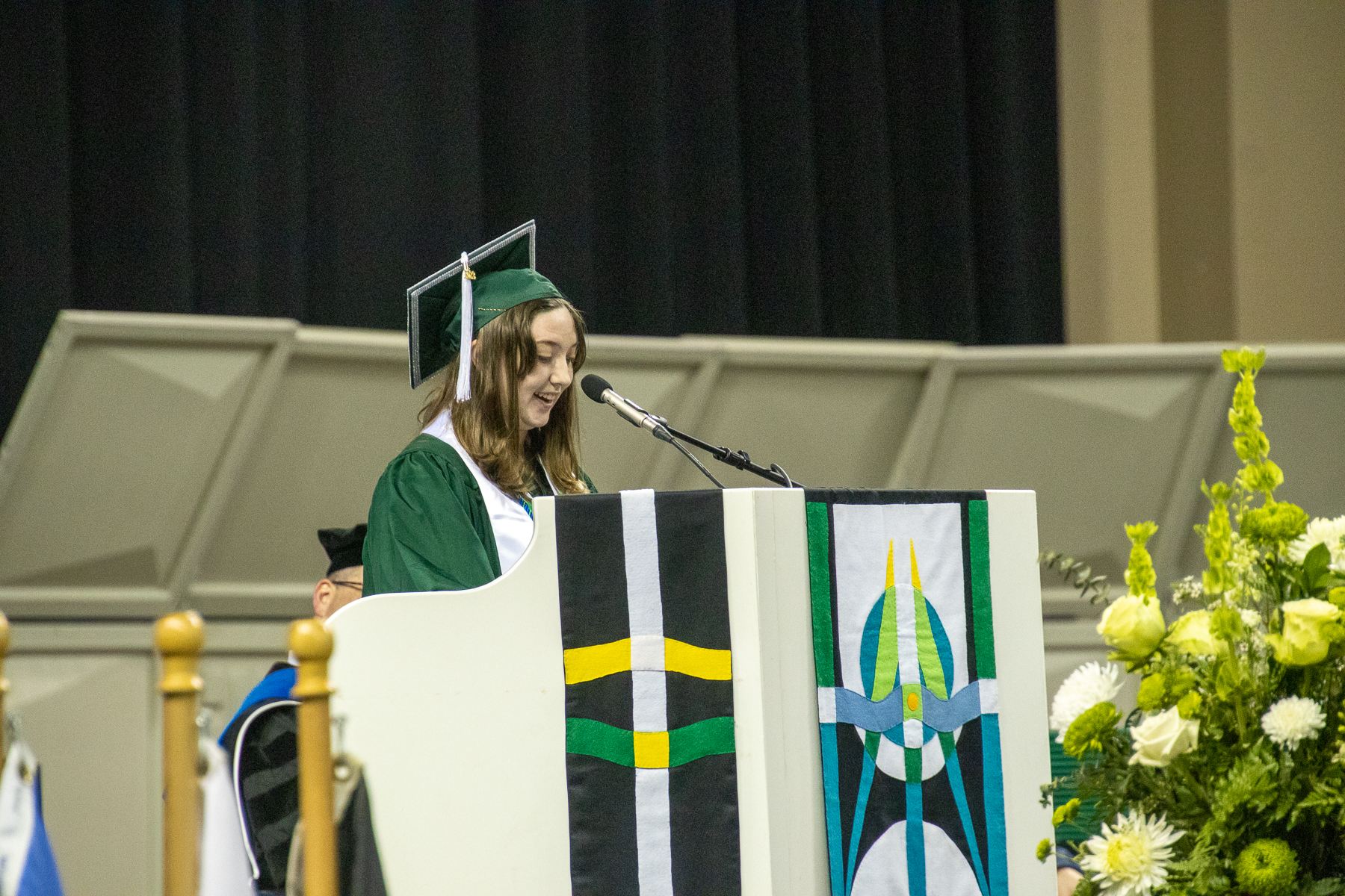Peyton Barber speaks at commencement